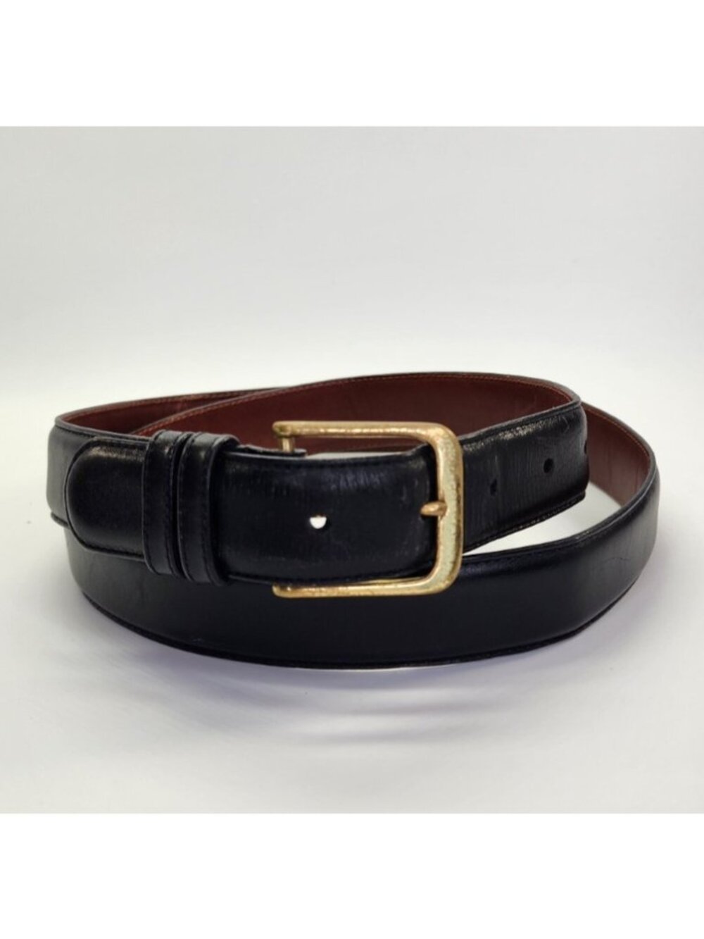 Coach Mens Black Leather Dress Belt With Gold Tone Buckle Size 40 Costa Rica